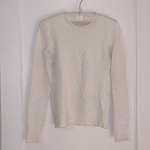 Theory Cream Stretchy Shiny Sweater